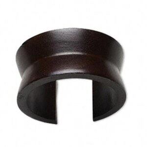Chunky Carved Artisan Brown Wood Cuff Bangle Bracelet